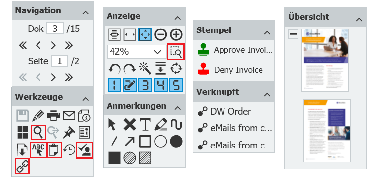 Tools im DocuWare Viewer